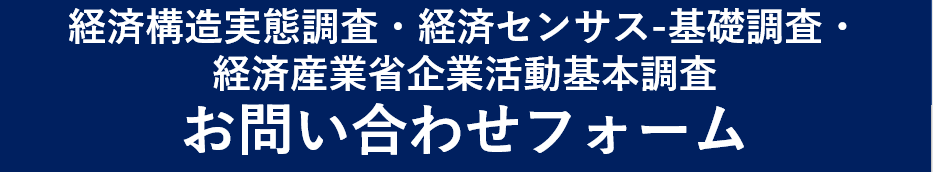 経済構造実態調査・経済センサス-基礎調査・経済産業省企業活動基本調査 お問い合わせフォーム